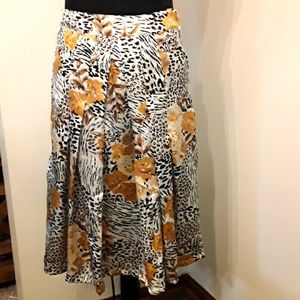 Papillon Los Angeles animal print skirt with flowers S